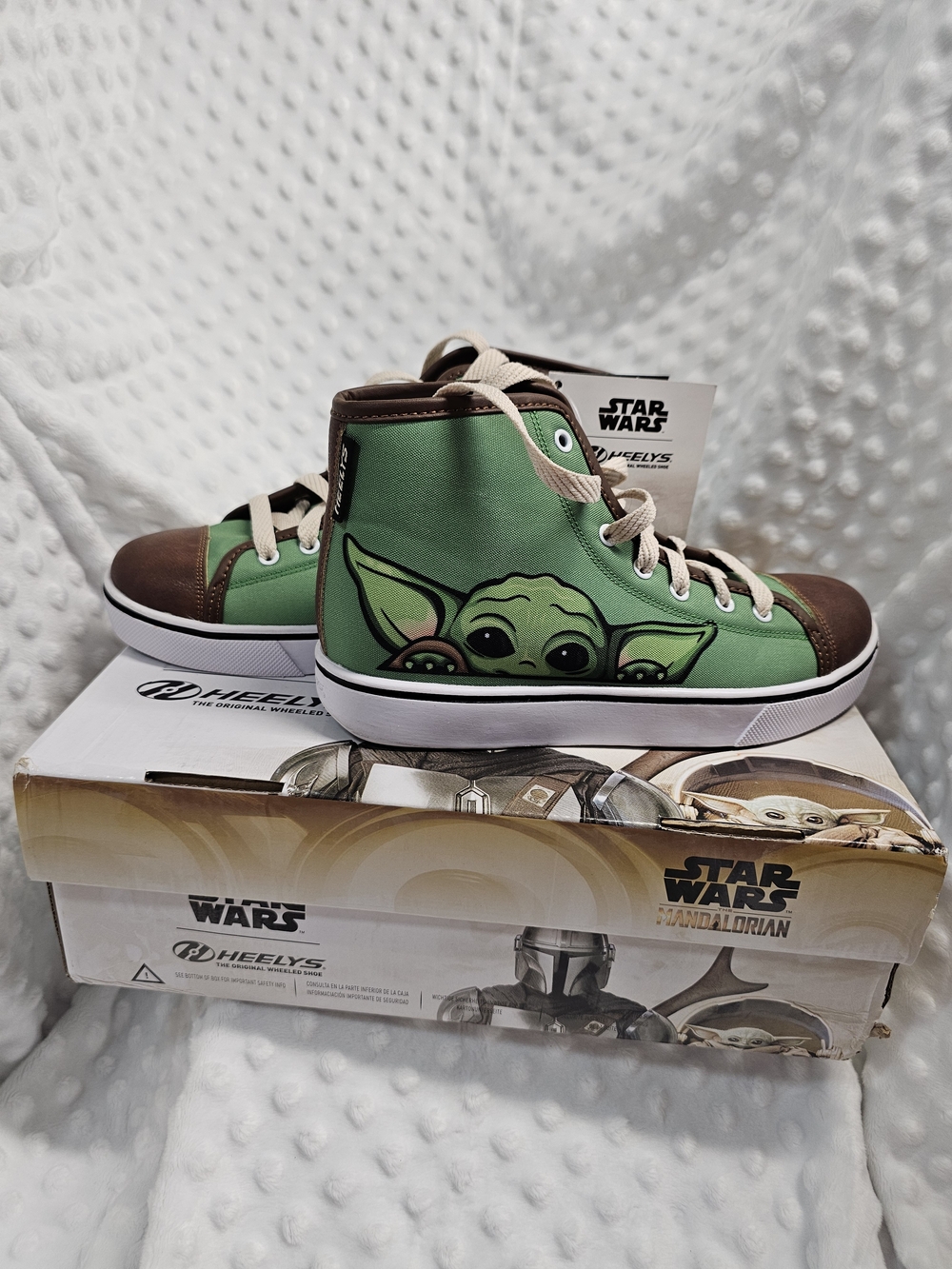 Heelys Green and Brown Grogu High-Top Kids Sneakers